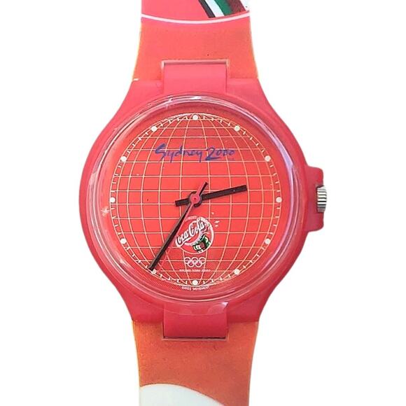 NOS Coca-Cola Watch Standard 34mm Sydney 2000 Olympic Games Made By Swatch Group - Picture 2 of 6